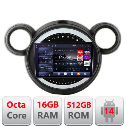 Navigatie Mini 2011-2015 cu sistem CIC 8 core QLED 2K 12+256GB 360 Android Waze USB Navigatie Internet Youtube Radio Edotec