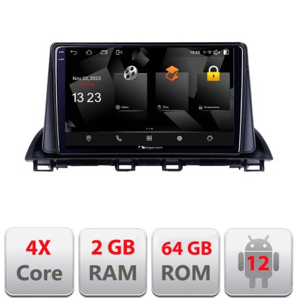 Navigatie Mazda 3 2014-2019 5230-463 Android Ecran 720P Quad Core 2+64 carplay android auto