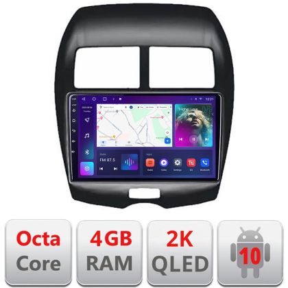 Navigatie MITSUBISHI ASX 2013-2017 C-026 Android Octa Core Ecran 2K QLED GPS 4G 4+32GB 360 KIT-026+EDT-E410-2K