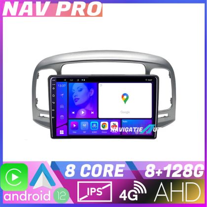 Navigatie Hyundai Accent 2006 2012 KIT ACCENT EDOTEC-LITE Android Ecran 720P Octa Core 8 128 Carplay