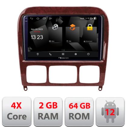 Navigatie Mercedes Clasa S 1998-2005 5230-220 Android Ecran 720P Quad Core 2+64 carplay android auto