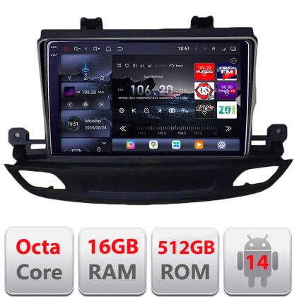 Navigatie Opel Insignia 2018- Edotec Kit-insignia19 8 core QLED 2K 12+256GB 360 Android Waze USB Navigatie Internet Youtube Radio