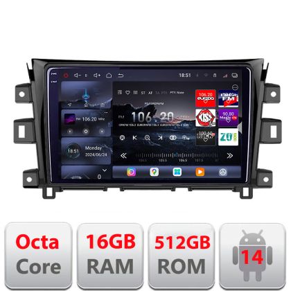 Navigatie NIssan Navara 2017- Edotec Kit-NAVARA17 8 core QLED 2K 12+256GB 360 Android Waze USB Navigatie Internet Youtube Radio