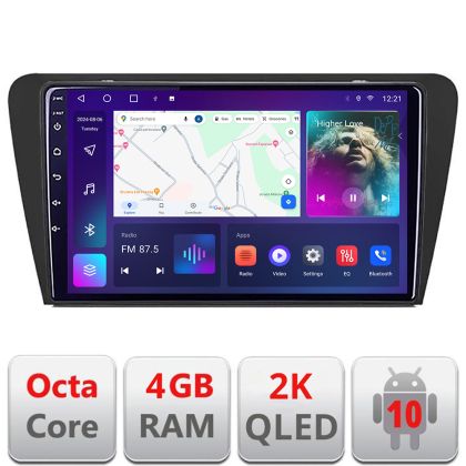Navigatie Skoda Octavia 2014-2020 Manual C-279 Android Octa Core Ecran 2K QLED GPS 4G 4+32GB 360 KIT-279+EDT-E410-2K