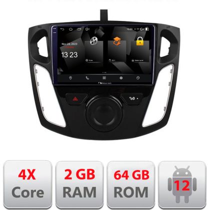 Navigatie Ford Focus 3 5230-150 Android Ecran 720P Quad Core 2+64 carplay android auto