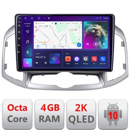 Navigatie Chevrolet Captiva 2012-2018 Manual C-109 Android Octa Core Ecran 2K QLED GPS 4G 4+32GB 360 KIT-109+EDT-E410-2K+CT20CV01+CT27AA46+CT24CV01