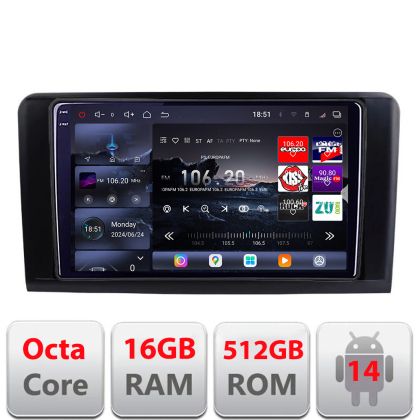 Navigatie Mercedes ML GL 2005-2012 Edotec Kit-213 8 core QLED 2K 12+256GB 360 Android Waze USB Navigatie Internet Youtube Radio