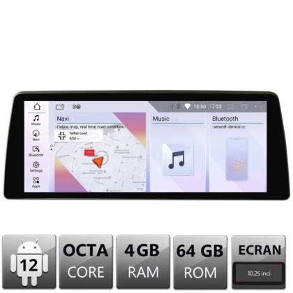 Navigatie BMW Seria 7 F01 2010-2011 cu ecran CIC Android ecran 10.25" 4+64 4G BT