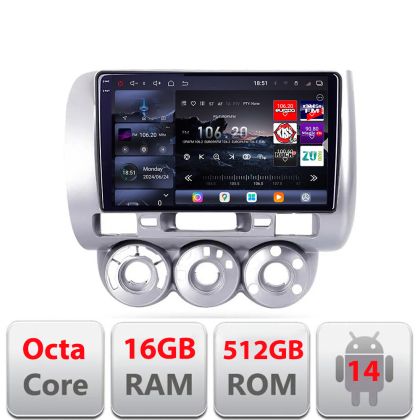 Navigatie Honda Fit Jazz 2004-2008 Android radio gps internet 8 core QLED 2K 12+256GB 360 Edotec