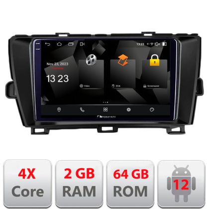 Navigatie Toyota Prius 2009-2014 5230-TY39 Android Ecran 720P Quad Core 2+64 carplay android auto