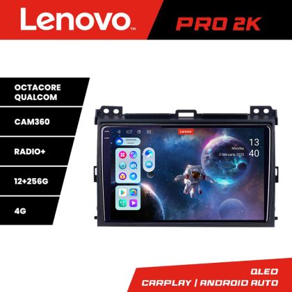 Navigatie Toyota Prado 2007- Lenovo Kit-456 8 core QLED 2K 12+256 360 Android Waze USB Navigatie Internet Youtube Radio