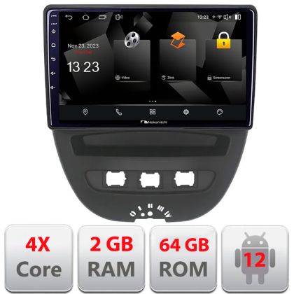 Navigatie Citroen C1 Peugeot 107 Toyota Aygo 2005-2014 Android Ecran 720P Quad Core 2+64 carplay android auto v1