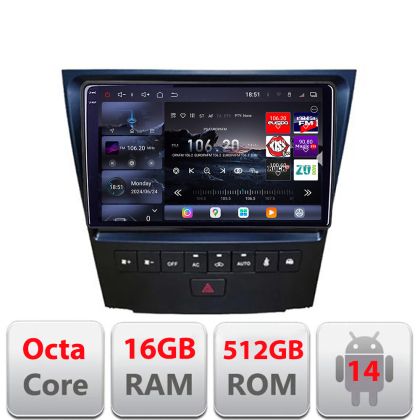 Navigatie Lexus GS-04 2004-2011 Edotec Kit- GS-04 8 core QLED 2K 12+256GB 360 Android Waze USB Navigatie Internet Youtube Radio