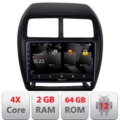 Navigatie Mitsubishi ASX 2017-2021 model facelift Android Ecran 720P Quad Core 2+64 carplay android auto v1