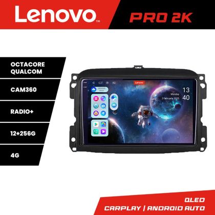 Navigatie Fiat 500 2015-2021 Lenovo Kit-500new 8 core QLED 2K 12+256 360 Android Waze USB Navigatie Internet Youtube Radio
