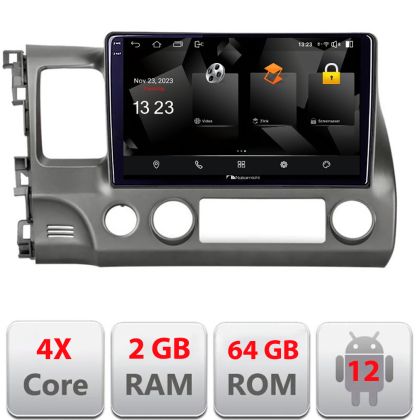 Navigatie Honda Civic Sedan 5230-044 Android Ecran 720P Quad Core 2+64 carplay android auto