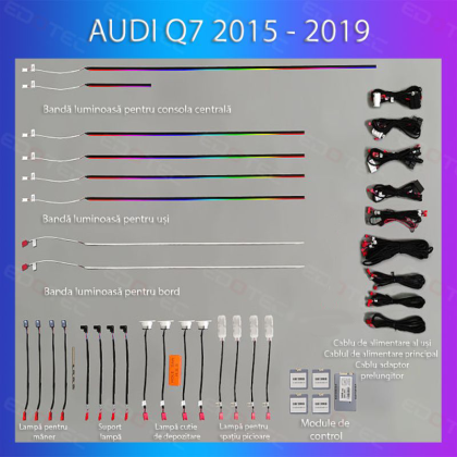 Lumini ambientale Audi  Q7 2015-2019 set complet control telefon sau sistem original