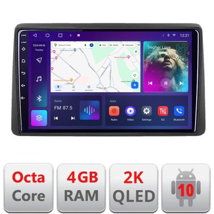 Navigatie Dacia Duster 2018- C-199 Android Octa Core Ecran 2K QLED GPS 4G 4+32GB 360 KIT-199+EDT-E410-2K