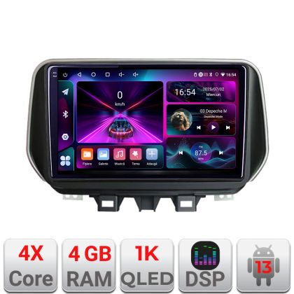 Navigatie Hyundai Tucson 2019 Quad Core A-1135  4+64 InCell Display 1K Android Waze USB Navigatie Internet Youtube Radio