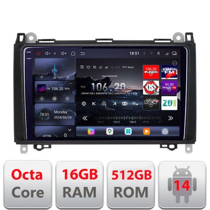 Navigatie Mercedes VW Edotec Kit-068 8 core QLED 2K 12+256GB 360 Android Waze USB Navigatie Internet Youtube Radio v1