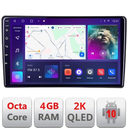 Navigatie Citroen C3 intre anii 2018- Android Octa Core Ecran 2K QLED GPS 4G 4+32GB 360 KIT-c3+EDT-E410-2K