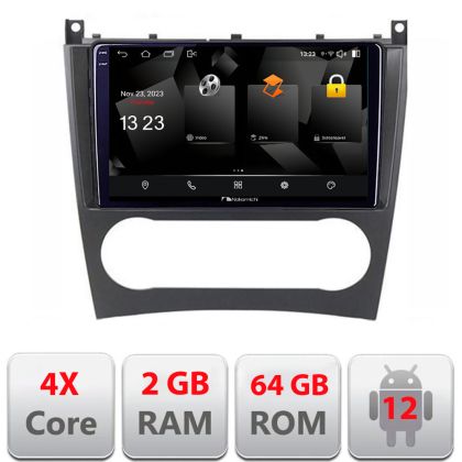 Navigatie Mercedes Clasa C W203 facelift 5230-093 Android Ecran 720P Quad Core 2+64 carplay android auto