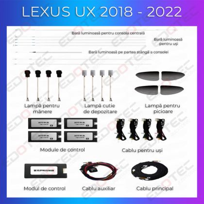 Lumini Ambientale NIGHTVIBE Lexus UX 2018-2022 set complet control telefon sau sistem original
