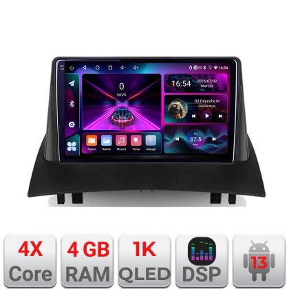 Navigatie Renault Megane 2 A-098  4+64 InCell Display 1K Android Waze USB Navigatie Internet Youtube Radio