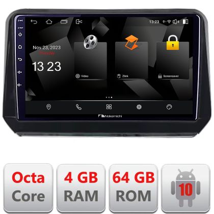 Navigatie Mitsubishi Outlander 2021- Nakamichi NAM5510 Qled Octa Core 720p 4+64 DSP 360 camera carplay android auto