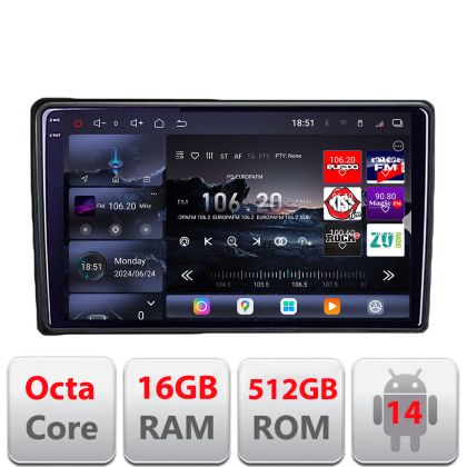 Navigatie Ford Transit Focus Kuga Edotec Kit-transit 8 core QLED 2K 12+256GB 360 Android Waze USB Navigatie Internet Youtube Radio