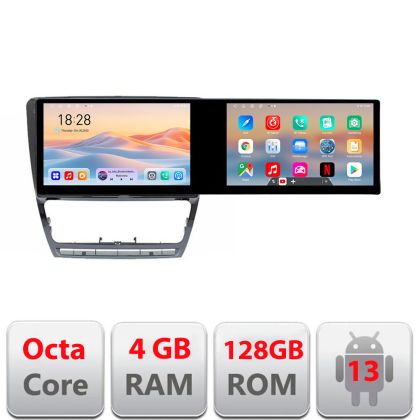 Navigatie Skoda Octavia 2 2005-2013 Manual Kit-005 Edotec 2 ecrane  8 core 4+128 21.6 inch Incell android Wifi 5Ghz gps internet
