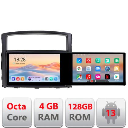 Navigatie Mitsubishi Pajero Kit-452 Edotec 2 ecrane  8 core 4+128 21.6 inch Incell android Wifi 5Ghz gps internet