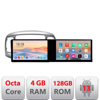 Navigatie Hyundai Accent 2006-2012 Kit-Accent Edotec 2 ecrane  8 core 4+128 21.6 inch Incell android Wifi 5Ghz gps internet
