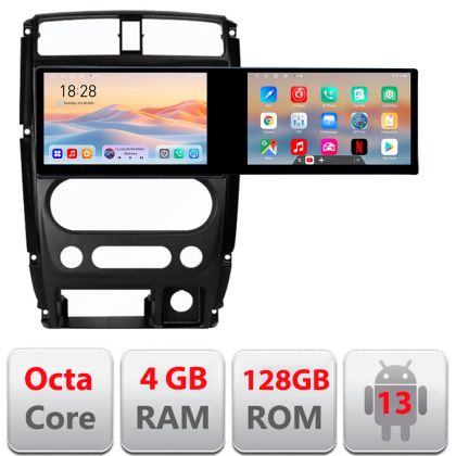 Navigatie Jimny 2007-2016 Kit-Jimny07 Edotec 2 ecrane  8 core 4+128 21.6 inch Incell android Wifi 5Ghz gps internet