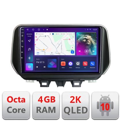 Navigatie Hyundai Tucson 2019- C-1135 Android Octa Core Ecran 2K QLED GPS 4G 4+32GB 360 KIT-1135+EDT-E409-2K