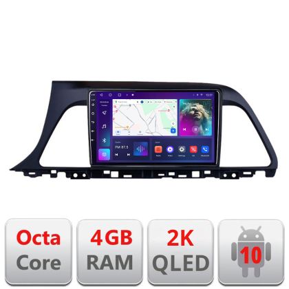 Navigatie Hyundai Sonata Nou C-417 Android Octa Core Ecran 2K QLED GPS 4G 4+32GB 360 KIT-417+EDT-E409-2K