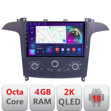 Navigatie Ford S-max 2006-2014 QLED 2K Octa core 4+32 DSP 360 Optic FHD internet gps radio carplay android auto KIT-smax-navi+EDT-E409-2K