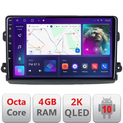 Navigatie Fiat Ducato 2021- QLED 2K Octa core 4+32 DSP 360 Optic FHD internet gps radio carplay android auto KIT-ducato2024+EDT-E409-2K