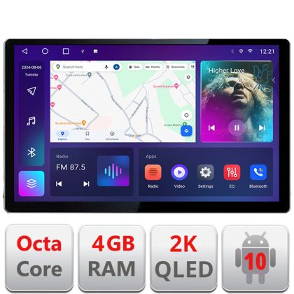 Navigatie Kia Optima 2016- Manual Qled 2K Octa Core 4+64 LTE 4G DSP Wifi 5Ghz android auto carplay radio gps internet EDT-E413-2K