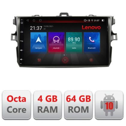 Navigatie Toyota Corolla 2007-2013 E-063 Octa Core cu Android Radio Bluetooth Internet GPS WIFI DSP 4+64GB 4G RESIGILAT