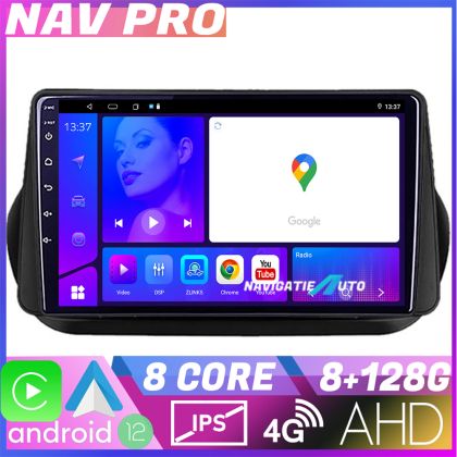 Navigatie Peugeot Bipper, Citroen Nemo, Fiat Qubo 2008-2017 EDOTEC-LITE Android Ecran 720P Octa Core 8+128 Carplay  Android auto v2