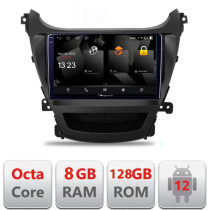 Navigatie Hyundai Elantra 2013-2015 5960Pro-359 Android Octa Core Qualcomm 2K Qled 8+128 DTS DSP 360 4G Optical