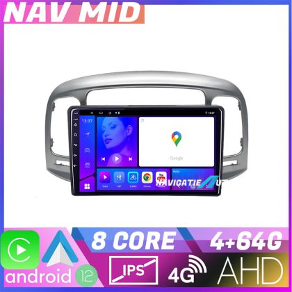 Navigatie Hyundai Accent 2006 2012 KIT ACCENT EDOTEC-LITE Android Ecran 720P Octa Core 4+32 Carplay