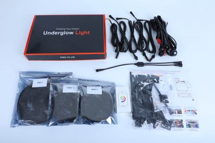 Lumini Underglow, lumini ambientale sub masina, Culori Schimbătoare din aplicatie, 6 benzi, Tunning Auto