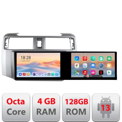 Navigatie Toyota 4runner 2009-2019 Edotec 2 ecrane  8 core 4+128 21.6 inch Incell android Wifi 5Ghz gps internet  KIT-4runner