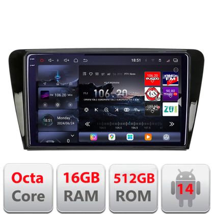 Navigatie Skoda Rapid Seat Toledo 2013+ Android radio gps internet 8 core QLED 2K 16+512GB 360 Edotec