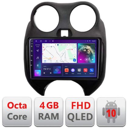 Navigatie Nissan Micra 2010-2014 Android radio gps internet 4+64 carplay android auto KIT-micra2010+EDT-E309v3