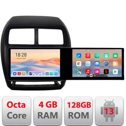 Navigatie Mitsubishi ASX 2017-2021 model facelift Edotec 2 ecrane  8 core 4+128 21.6 inch Incell android Wifi 5Ghz gps internet  Kit-026-facelift