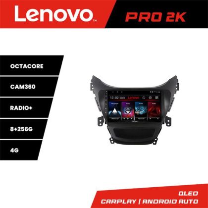 Navigatie Hyundai Elantra 2011-2013 Lenovo Kit-092 8 core QLED 2K 8+256 360 Android Waze USB Navigatie Internet Youtube Radio