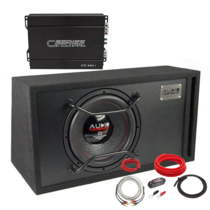 Pachet subwoofer pasiv cu amplificator monobloc si cablaj pentru alimentare de la Audio System German Sound